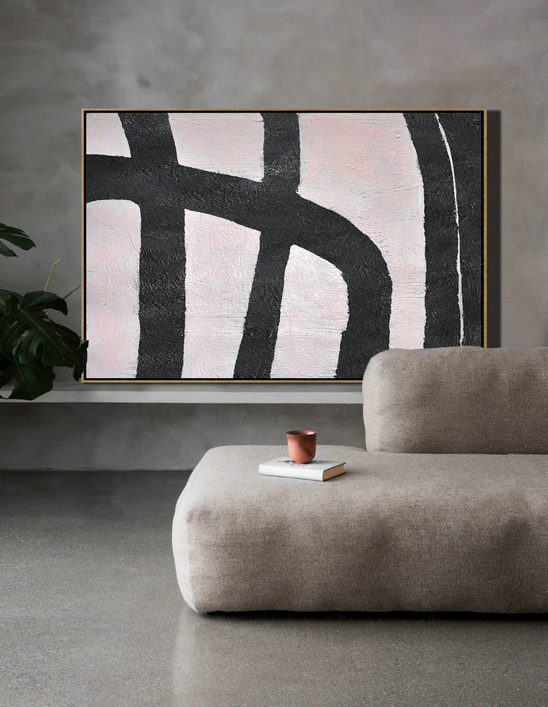 Large Abstract Art,Hand-Painted Oversized Horizontal Minimal Art On Canvas,Contemporary Canvas Paintings